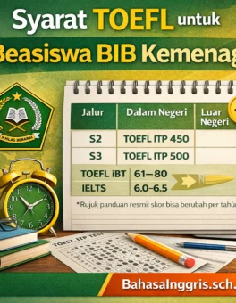 Syarat TOEFL untuk Beasiswa BIB Kemenag S2 dan S3 - Bahasa Inggris Center (BIC)