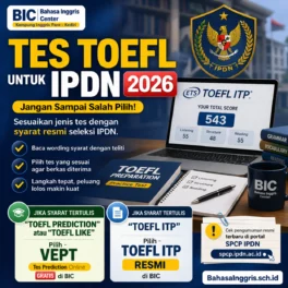 Tes TOEFL untuk IPDN 2026 - Bahasa Inggris Center (BIC)