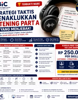 Tips Listening Part A TOEFL yang Menjebak - Bahasa Inggris Center (BIC)