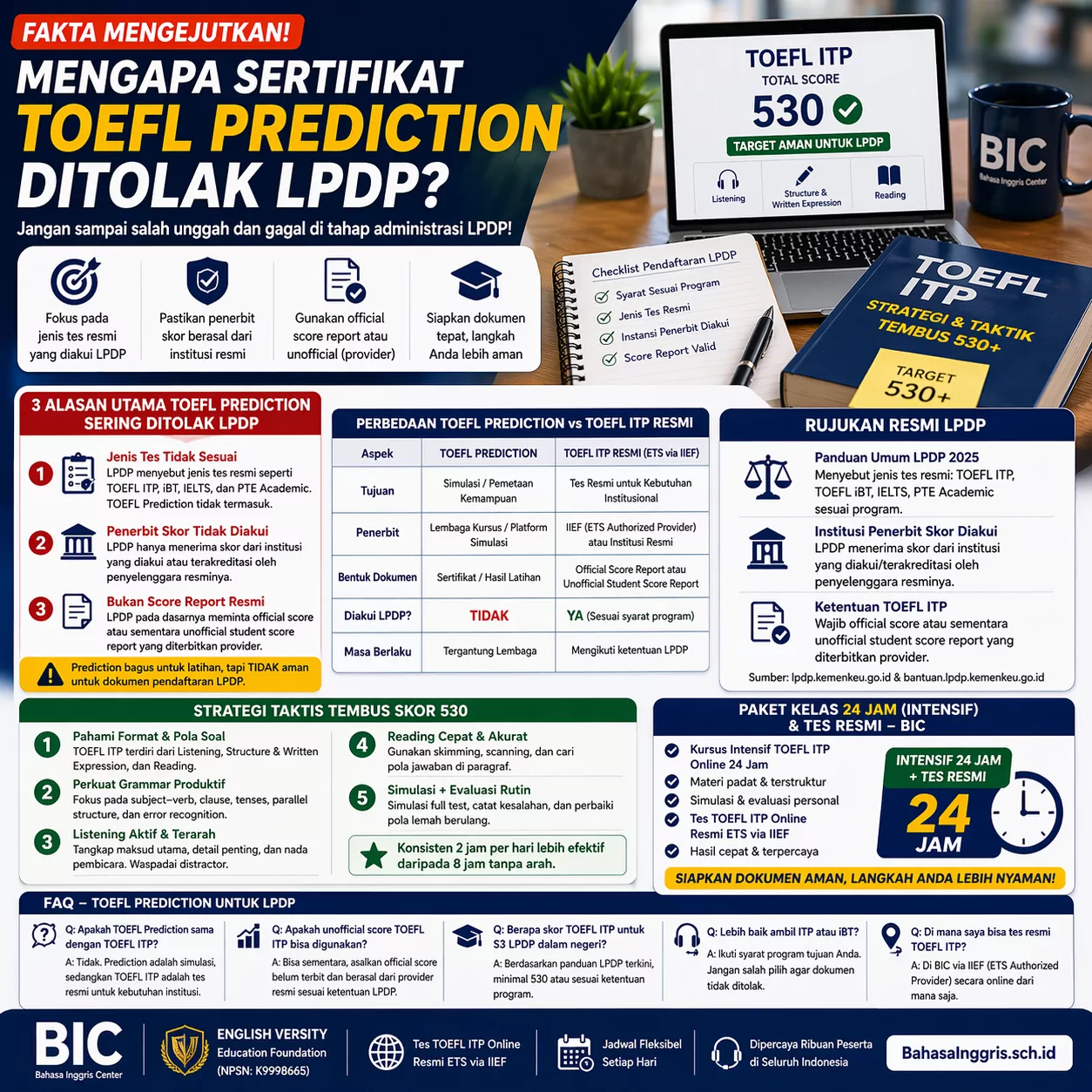LPDP Tidak Menerima TOEFL Prediction? Ini Faktanya LPDP Tidak Menerima TOEFL Prediction? Ini Faktanya - Bahasa Inggris Center (BIC)