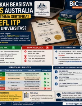 TOEFL ITP dari Universitas untuk AAS Australia - Bahasa Inggris Center (BIC)