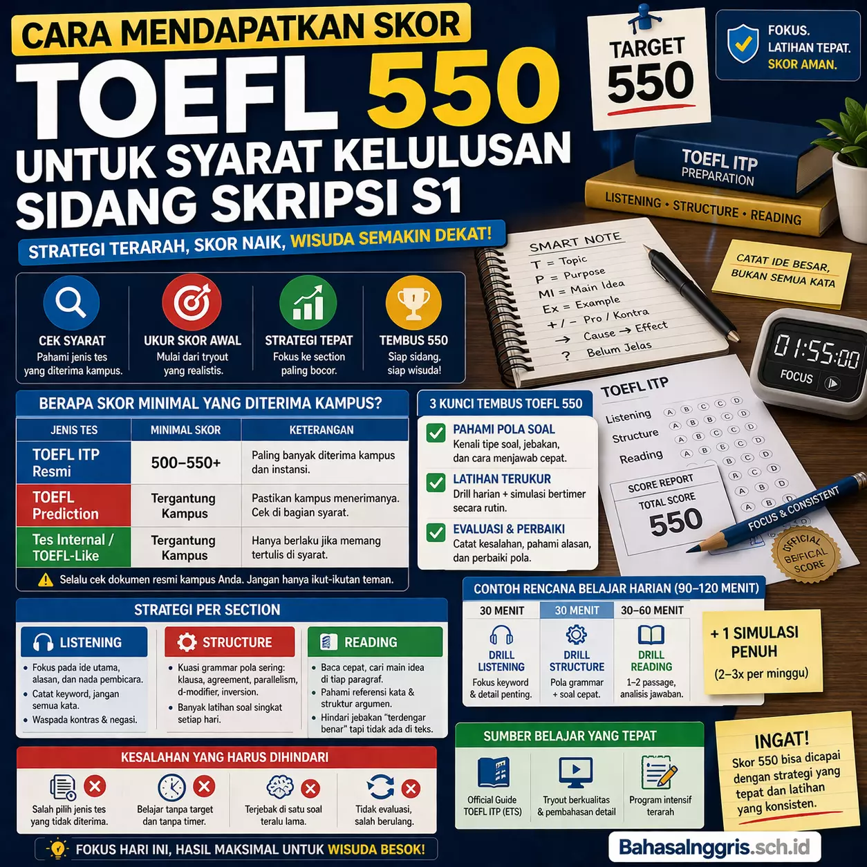 Strategi Tembus TOEFL 550 untuk Kelulusan S1 - Bahasa Inggris Center (BIC)
