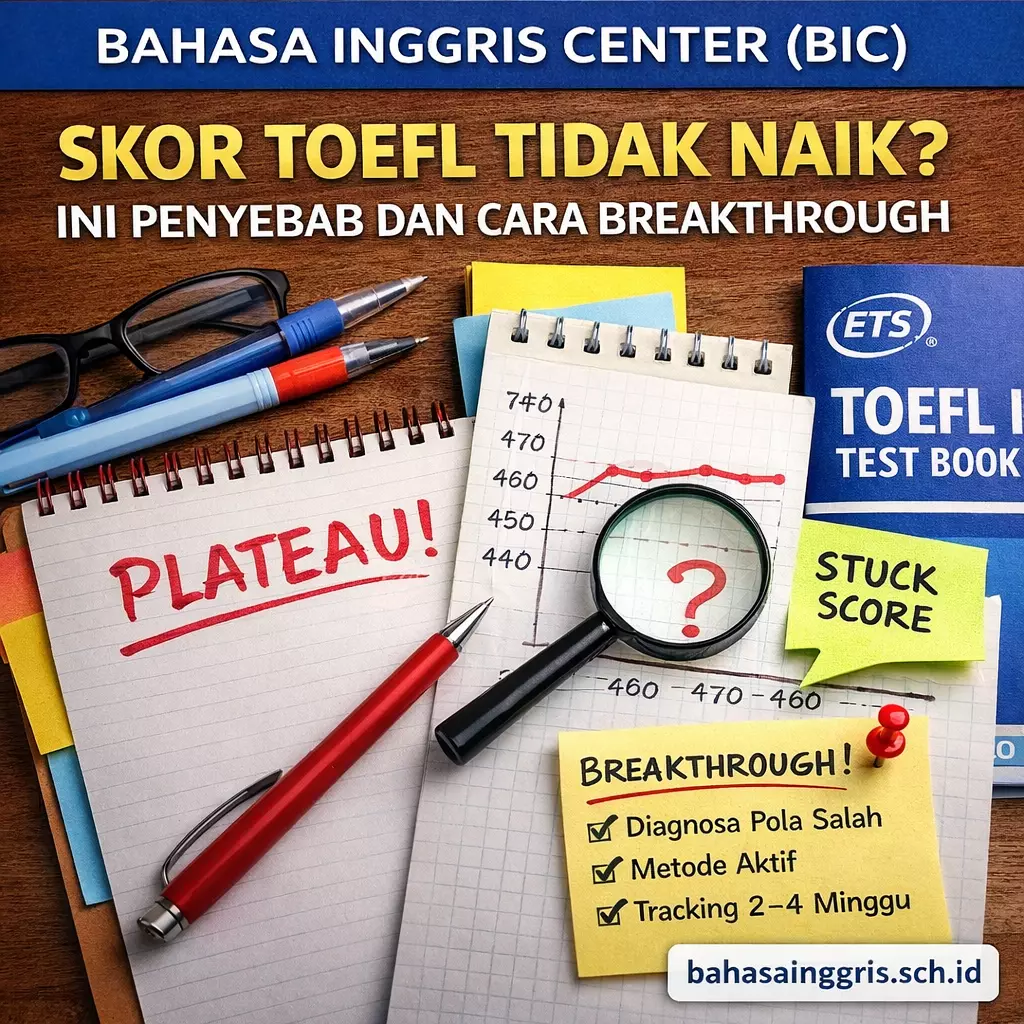Skor TOEFL Tidak Naik? Penyebab Plateau & Solusi - Bahasa Inggris Center (BIC)