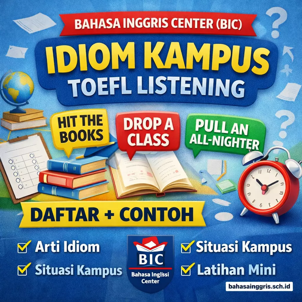 Idiom Kampus TOEFL Listening Daftar + Contoh - Bahasa Inggris Center (BIC)