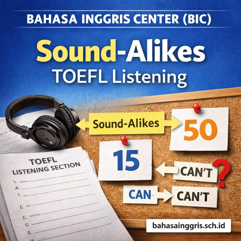 Sound Alikes TOEFL Listening Cara Hindari Trap - Bahasa Inggris Center (BIC)