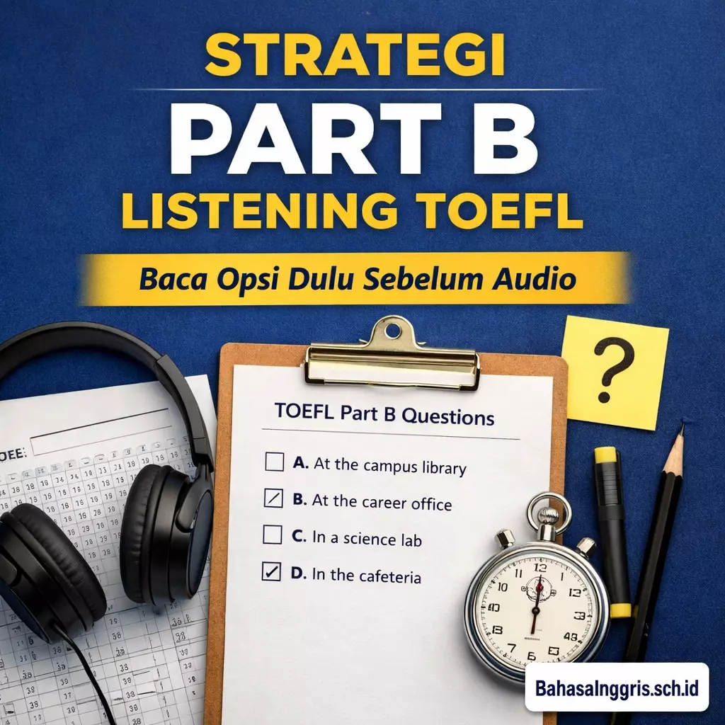 Strategi Part B Listening TOEFL Baca Opsi Dulu - Bahasa Inggris Center (BIC)