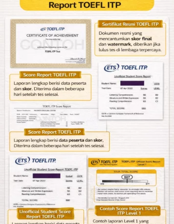 Contoh Sertifikat Dan Laporan Skor TOEFL ITP