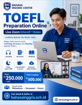 TOEFL Preparation Online Intensif via Zoom - Bahasa Inggris Center (BIC)