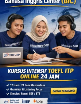 Kursus Intensif TOEFL ITP Online (24 Jam) - Bahasa Inggris Center (BIC)