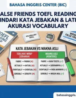 Daftar Kata Jebakan (False Friends) di Reading TOEFL - Bahasa Inggris Center (BIC)