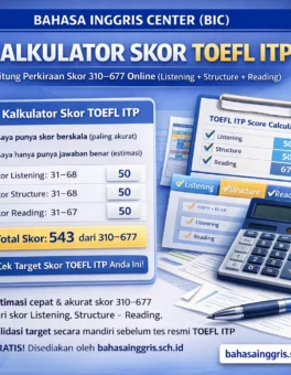 Kalkulator Skor TOEFL ITP Online Akurat & Tabel Konversi - Bahasa Inggris Center (BIC)