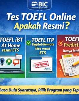 Tes TOEFL Online Apakah Resmi? Ini Jawabannya - Bahasa Inggris Center (BIC)