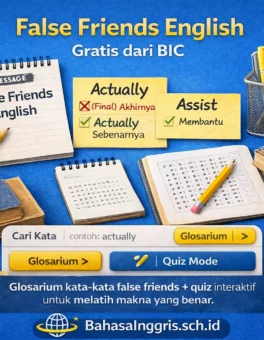 Aplikasi Belajar False Friends English dengan Quiz Gratis - Bahasa Inggris Center (BIC)