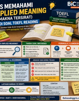 Cara Menjawab Implied Meaning TOEFL - Bahasa Inggris Center (BIC)