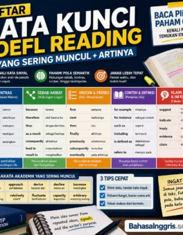 Daftar Kata Kunci TOEFL Reading dan Artinya - Bahasa Inggris Center (BIC)