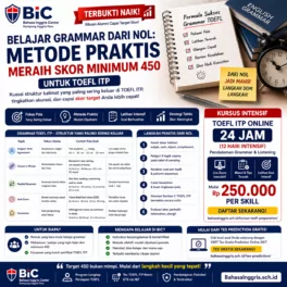 Cara Belajar Grammar TOEFL dari Nol dengan Praktis - Bahasa Inggris Center (BIC)