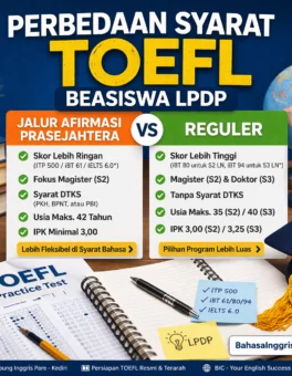Perbedaan Syarat TOEFL LPDP Prasejahtera vs Reguler - Bahasa Inggris Center (BIC)