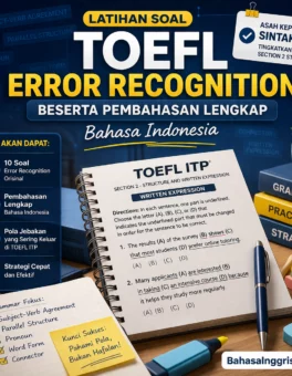 Soal TOEFL Error Recognition dan Pembahasannya - Bahasa Inggris Center (BIC)