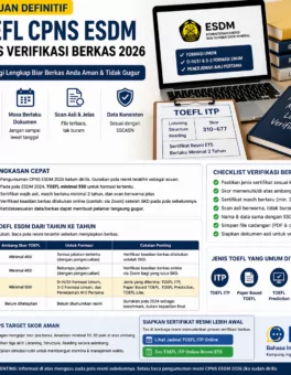 Verifikasi TOEFL ITP CPNS ESDM 2026 Anti Gugur - Bahasa Inggris Center (BIC)