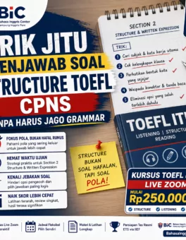 Rahasia Structure TOEFL untuk Target CPNS - Bahasa Inggris Center (BIC)