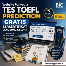 Website Tes TOEFL Prediction Gratis Bersertifikat - Bahasa Inggris Center (BIC)