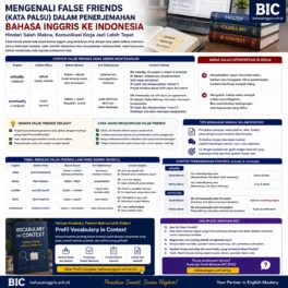 Jebakan False Friends yang Sering Menyesatkan - Bahasa Inggris Center (BIC)