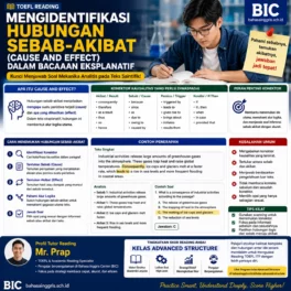 Rahasia Membaca Sebab Akibat dalam Teks Saintifik TOEFL - Bahasa Inggris Center (BIC)