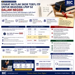 Jadwal TOEFL ITP untuk LPDP S2 Dalam Negeri 2026 - Bahasa Inggris Center (BIC)