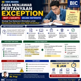 Jurus Ampuh Menjawab Exception TOEFL - Bahasa Inggris Center (BIC)