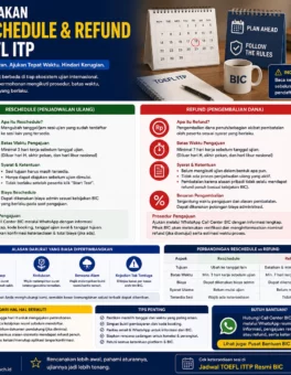 Kebijakan Reschedule dan Refund TOEFL ITP - Bahasa Inggris Center (BIC)