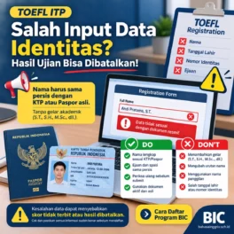 Hindari Kesalahan Fatal Data Identitas TOEFL ITP - Bahasa Inggris Center (BIC)