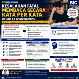 Stop Membaca Kata per Kata agar TOEFL Lebih Cepat - Bahasa Inggris Center (BIC)