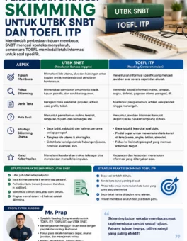 Skimming UTBK SNBT vs TOEFL ITP: Beda Strategi - Bahasa Inggris Center (BIC)