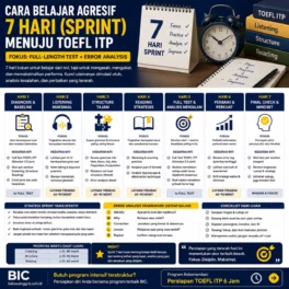 Sprint 7 Hari Menjelang TOEFL ITP - Bahasa Inggris Center (BIC)