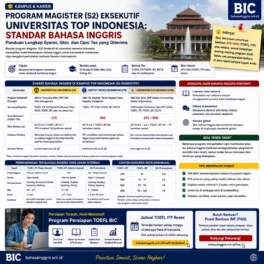 Standar TOEFL untuk Magister Eksekutif UI ITB UGM - Bahasa Inggris Center (BIC)