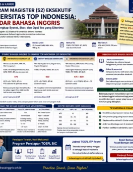 Standar TOEFL untuk Magister Eksekutif UI ITB UGM - Bahasa Inggris Center (BIC)