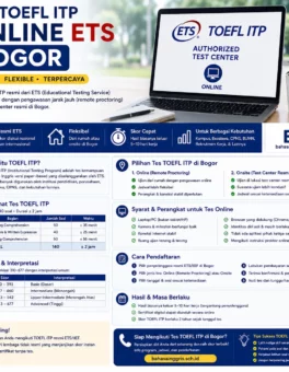 Tes TOEFL ITP Online ETS Bogor dari Rumah - Bahasa Inggris Center (BIC)