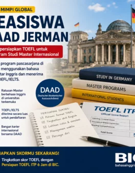 Strategi Ampuh TOEFL untuk Beasiswa DAAD Master Jerman - Bahasa Inggris Center (BIC)