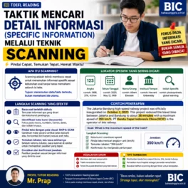 Trik Jitu Menemukan Detail Informasi TOEFL - Bahasa Inggris Center (BIC)