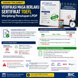Cek Masa Berlaku TOEFL untuk Pendaftaran LPDP - Bahasa Inggris Center (BIC)