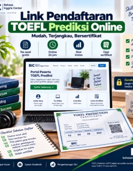 Link Pendaftaran TOEFL Prediksi Online Murah Bersertifikat - Bahasa Inggris Center (BIC)
